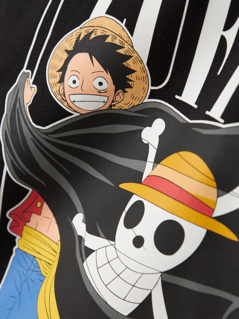 One Piece Monkey D. Luffy Straw Hat Crew Maglietta maniche lunghe Nero - Image 4