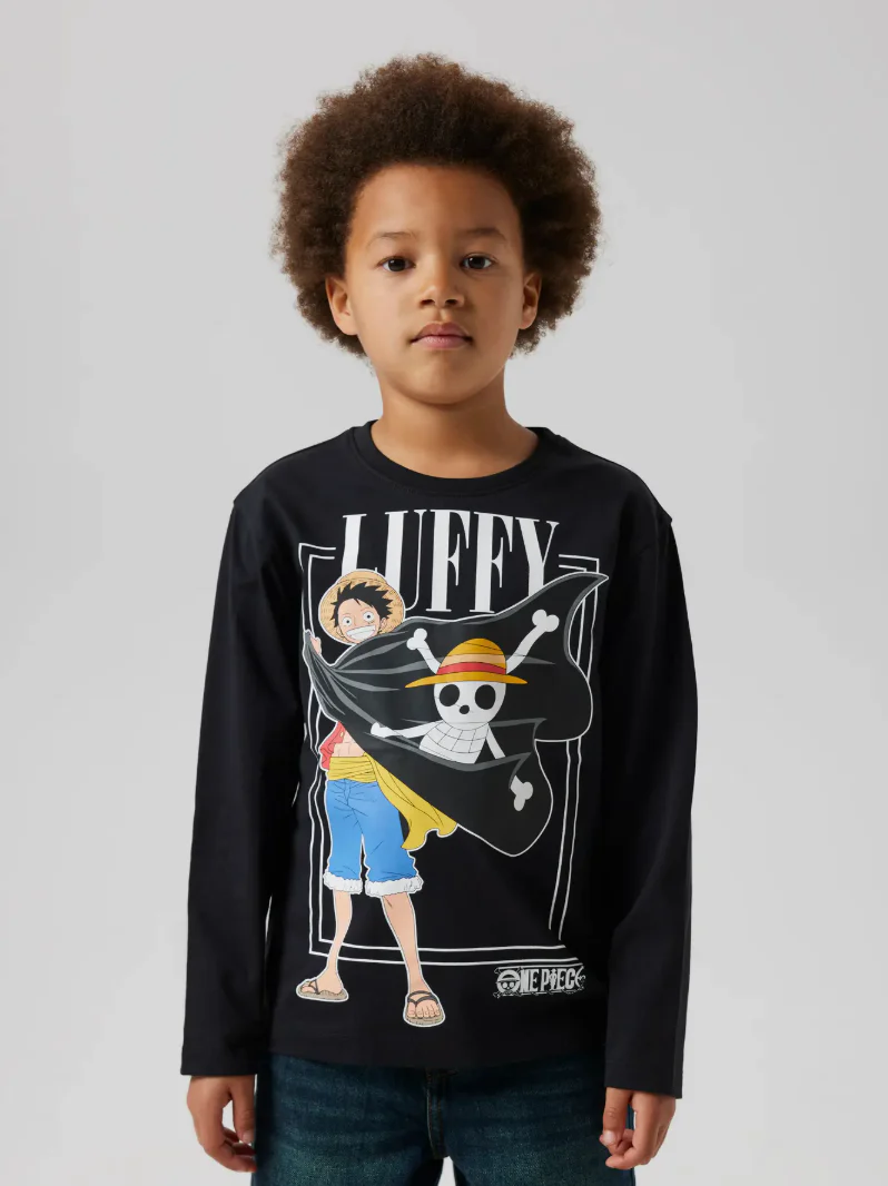 One Piece Monkey D. Luffy Straw Hat Crew Maglietta maniche lunghe Nero - Image 5