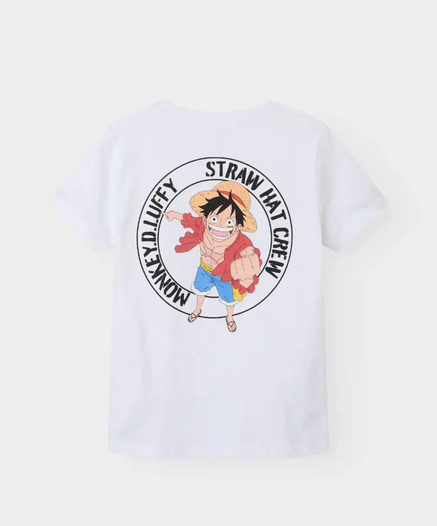 One Piece Monkey D. Luffy Straw Hat Crew Maglietta maniche corte-Bianco - Image 2