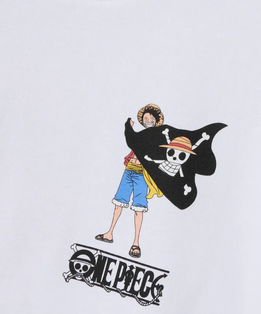 One Piece Monkey D. Luffy Straw Hat Crew Maglietta maniche corte-Bianco - Image 3