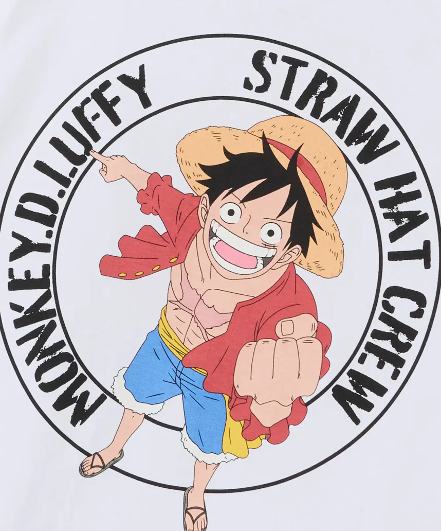 One Piece Monkey D. Luffy Straw Hat Crew Maglietta maniche corte-Bianco - Image 4