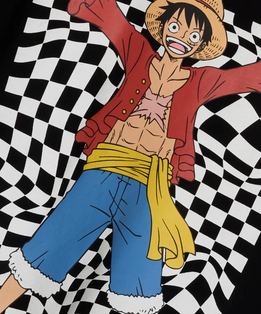 One Piece Monkey D. Luffy Straw Hat Crew Maglietta maniche corte Nero - Image 2